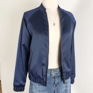 Mural Navy Bomber Jacket, Sz XS